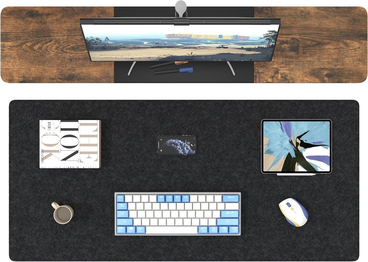 Large Felt Desk Mat, 40''x16'' Full Keyboard and Mouse Pad