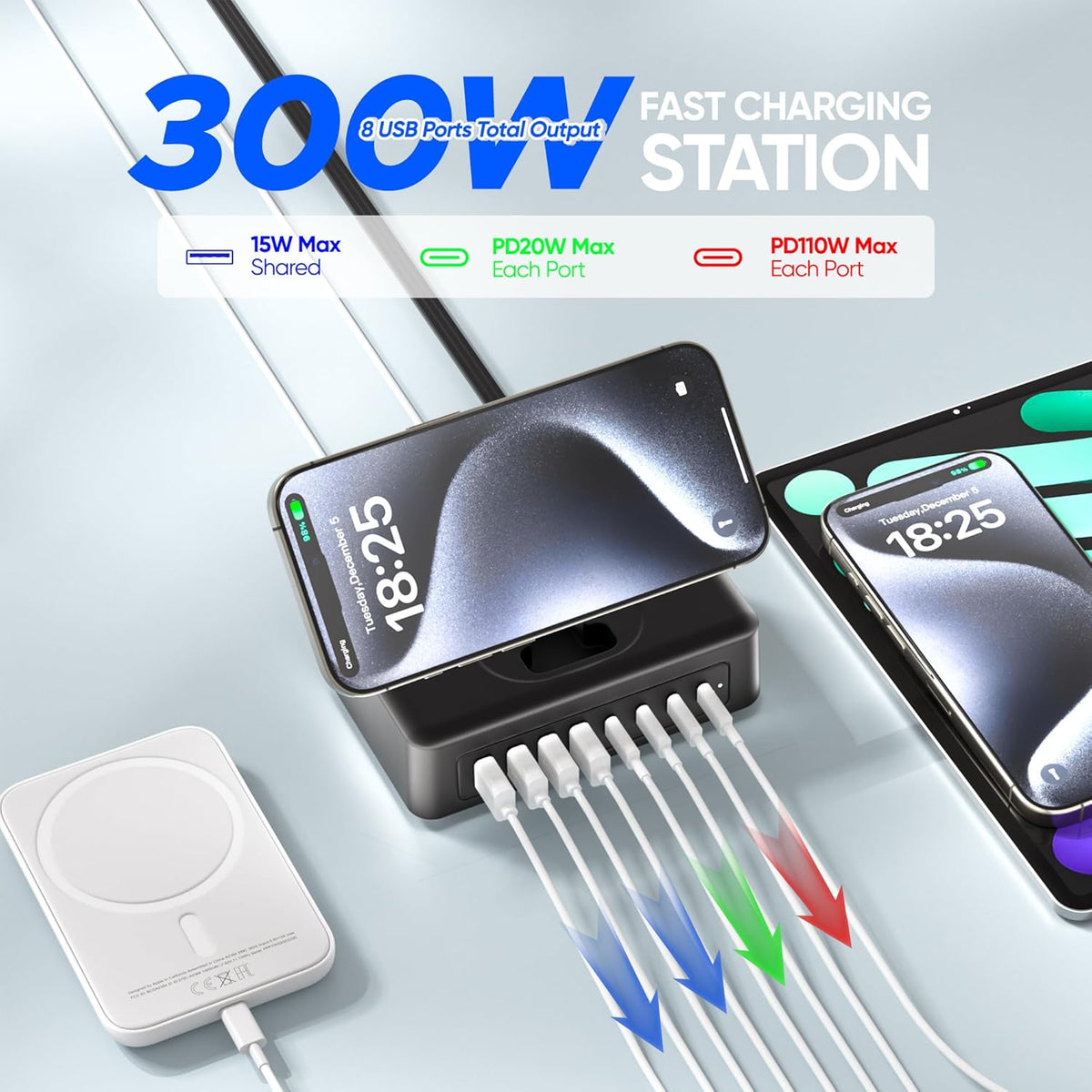 300W USB Charging Station