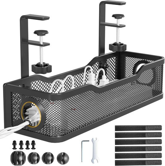 Under Desk Cable Management Tray Black