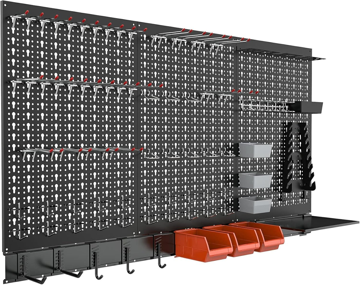 Metal Pegboard Wall Organizer System