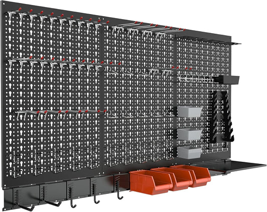 Metal Pegboard Wall Organizer System