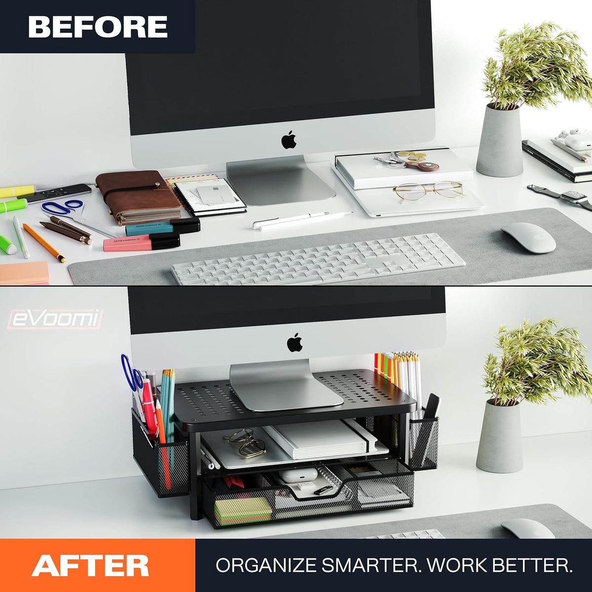 FlowMax Ergonomic Desk organizer Computer Monitor Stand -Improved XL