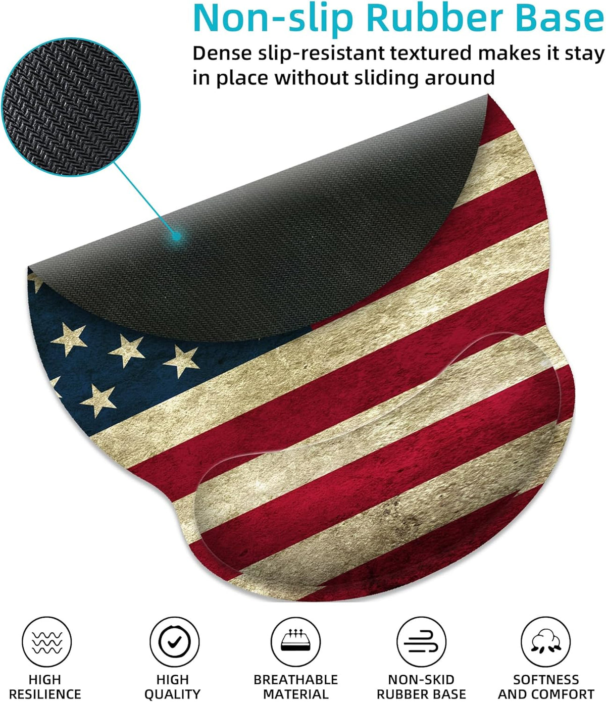 Ergonomic Mouse Pad with Wrist Support, Rubber