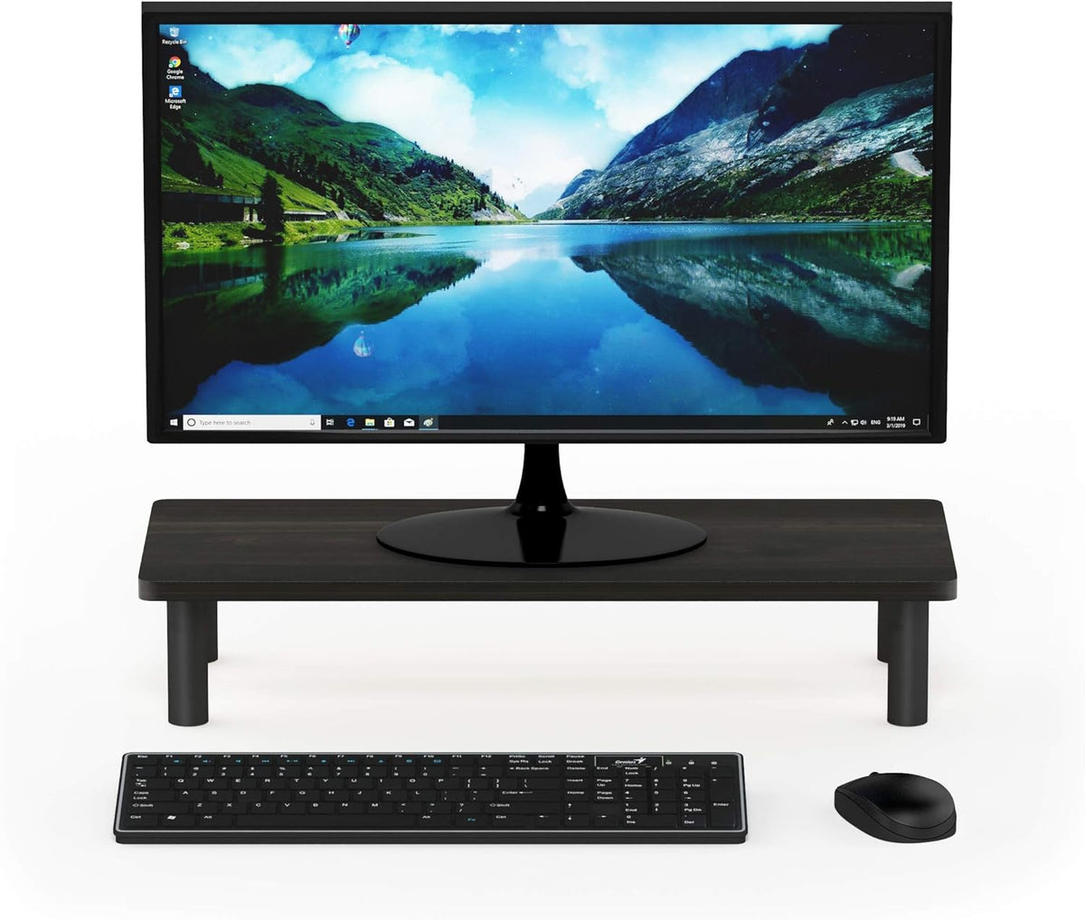 Turn-N-Tube Monitor Riser Stand, Espresso/Black