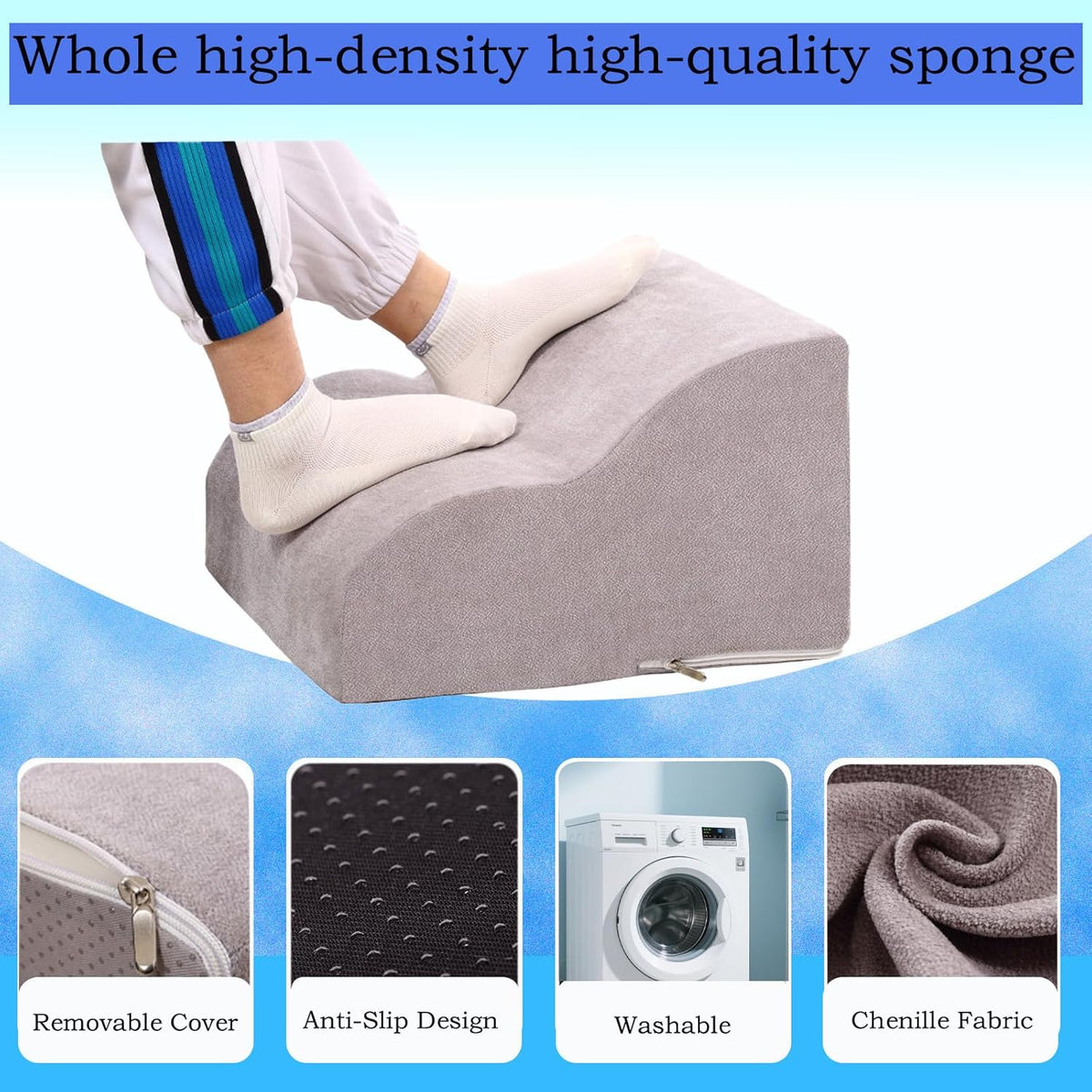 Foot Rest .Multifunctional 3-Tier Foot Stool, Grey