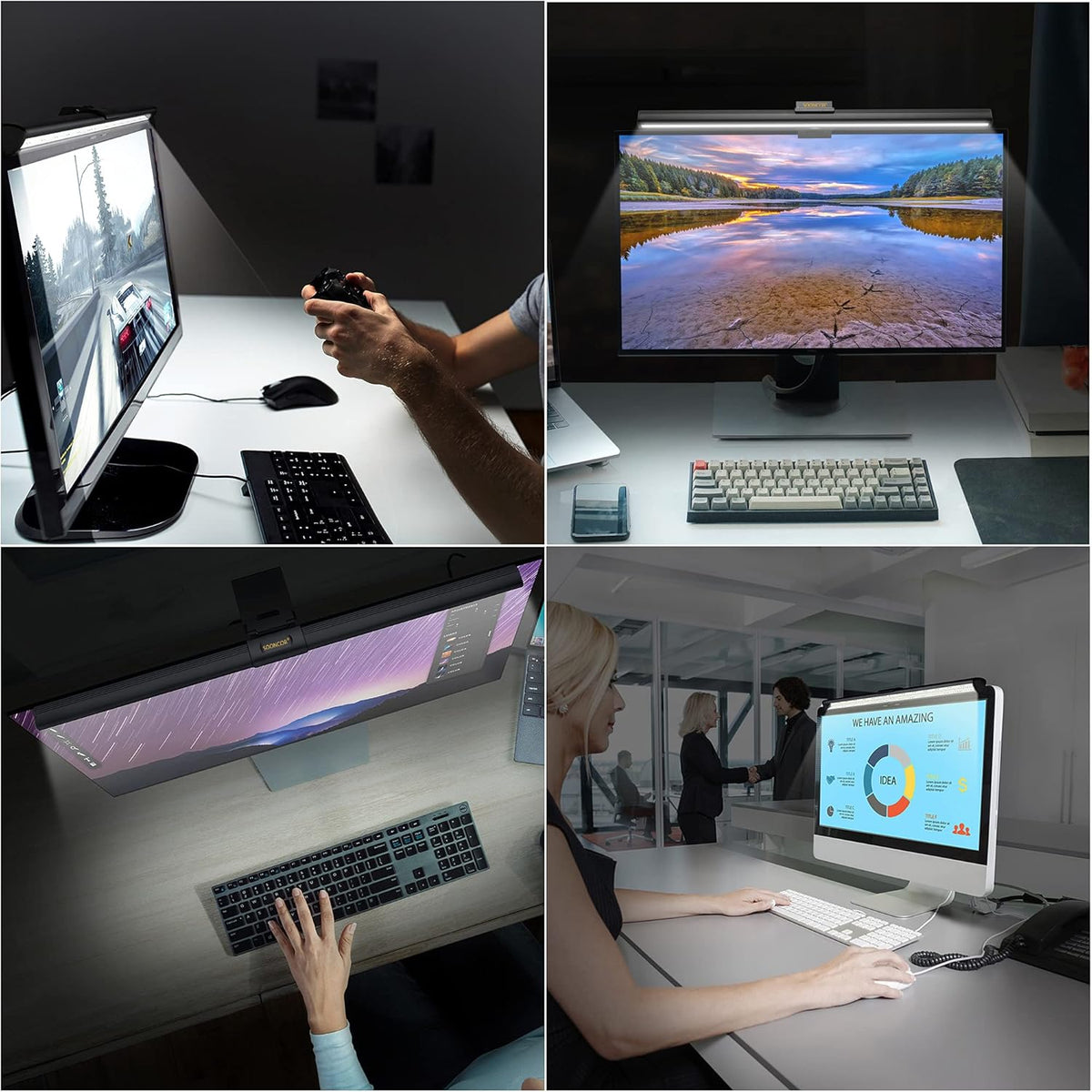 Computer Monitor Light Screen Light Bar e-Reading LED Task Lamp