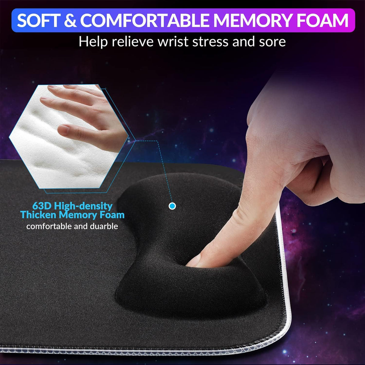RGB Mouse Pad with Wrist Rest Support