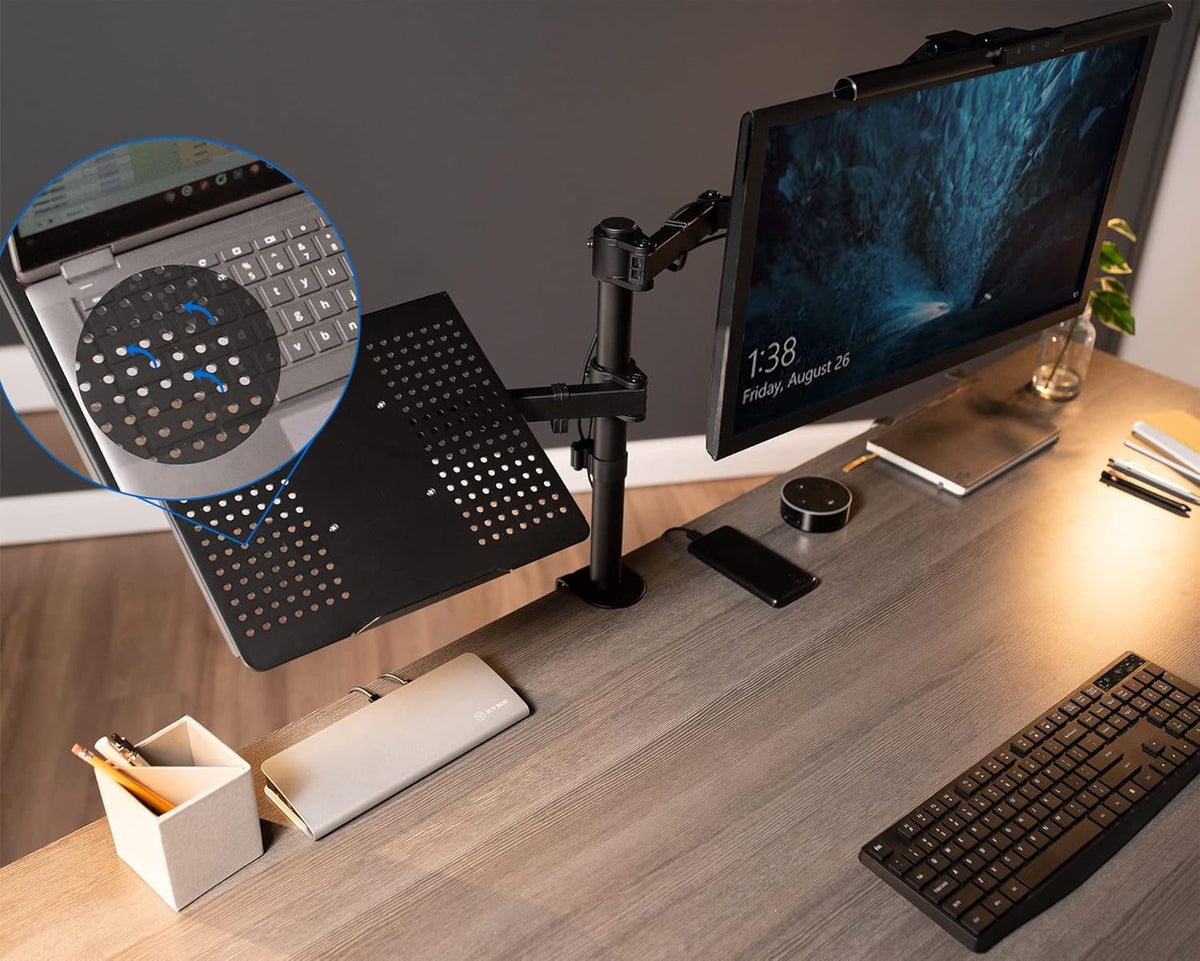 Black Fully Adjustable 13 to 32 inch Single Computer Monitor