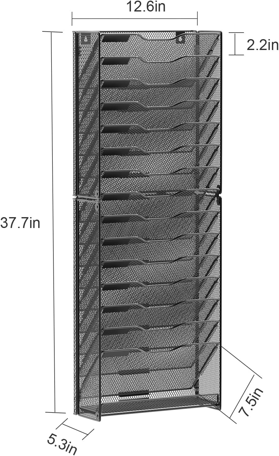 16 Tier Wall File Organizer Hanging Wall File Holder Wall Mount Paper