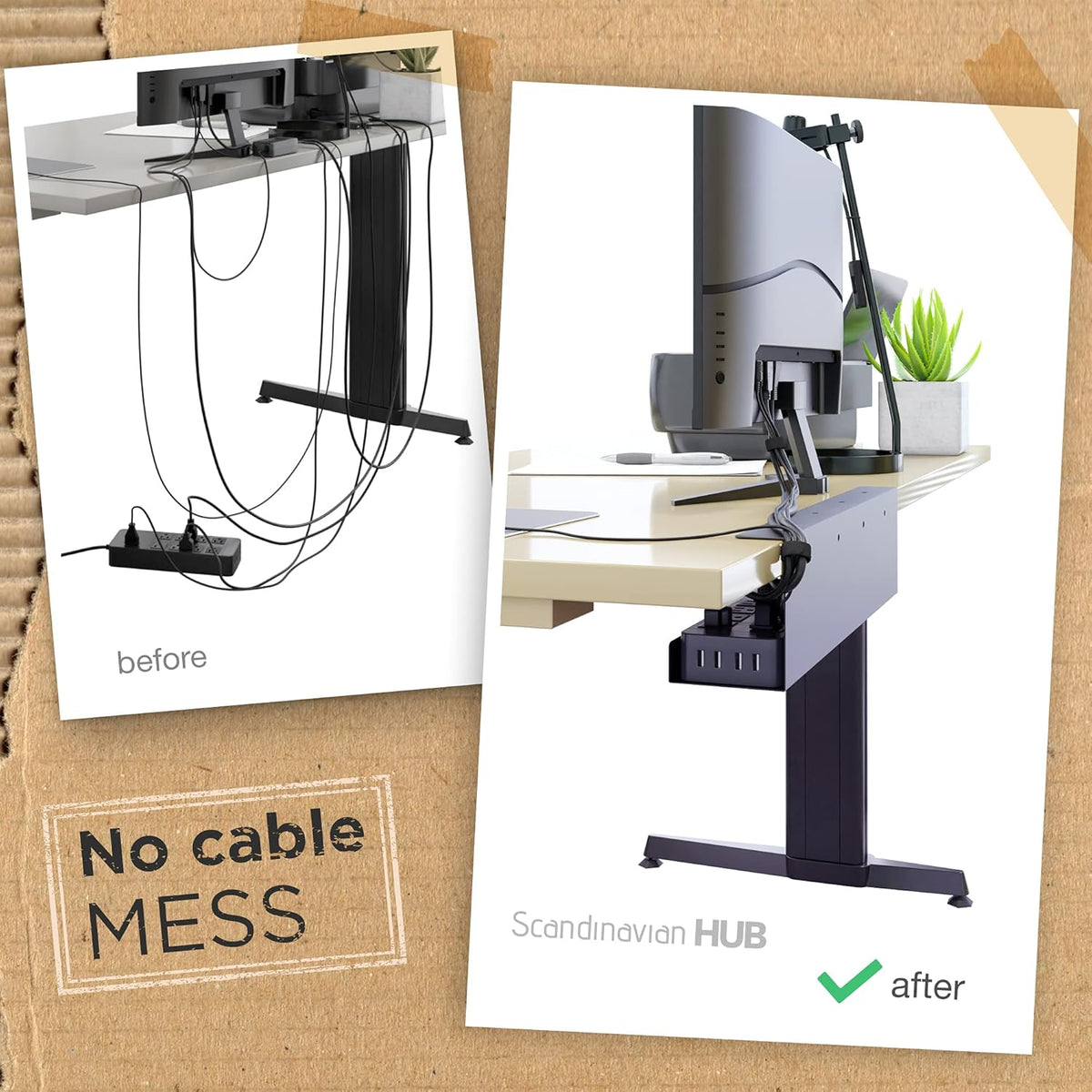 Under Desk Cable Management Tray, Black