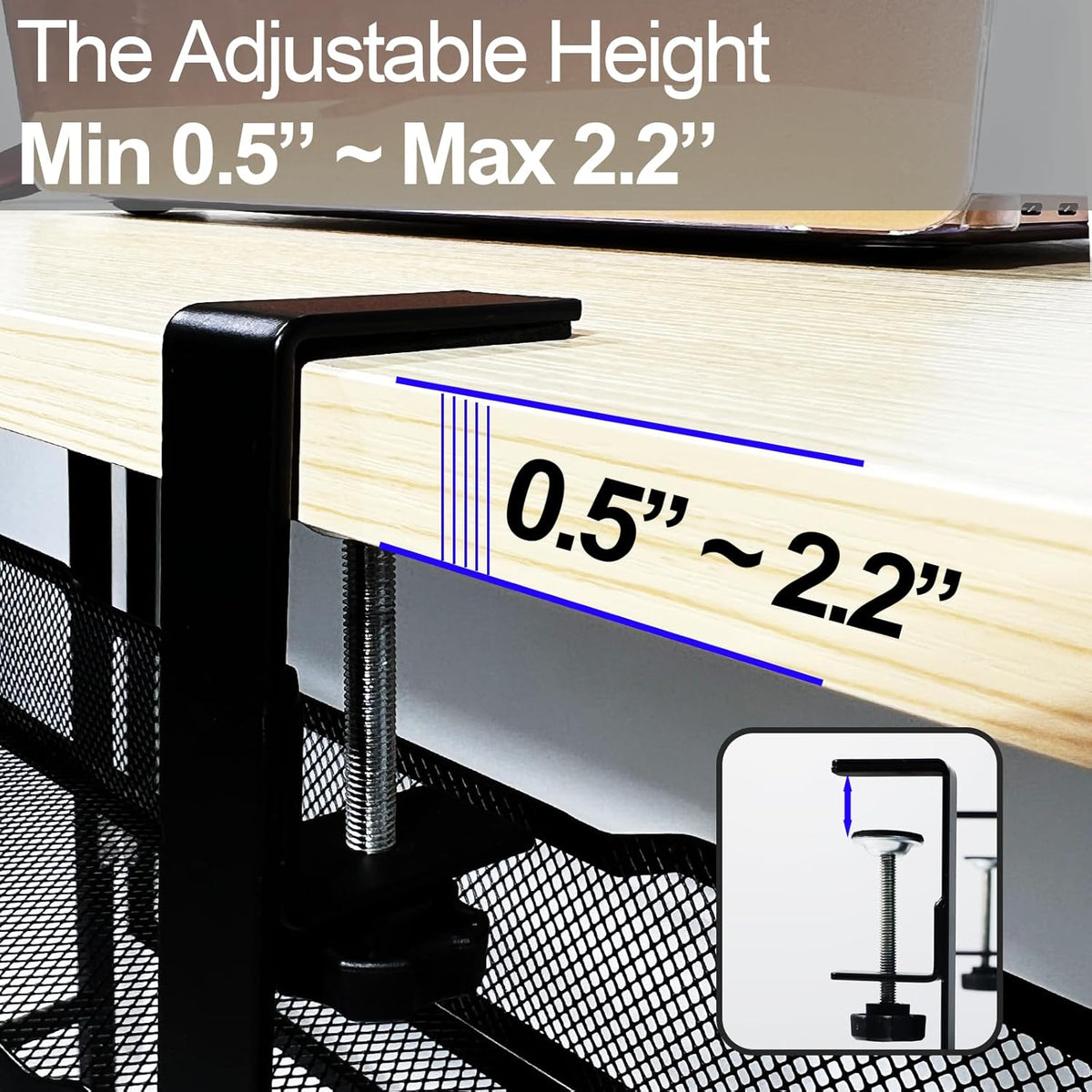 No Drill Under Desk Cable Management Tray with clamp-Premium Wire
