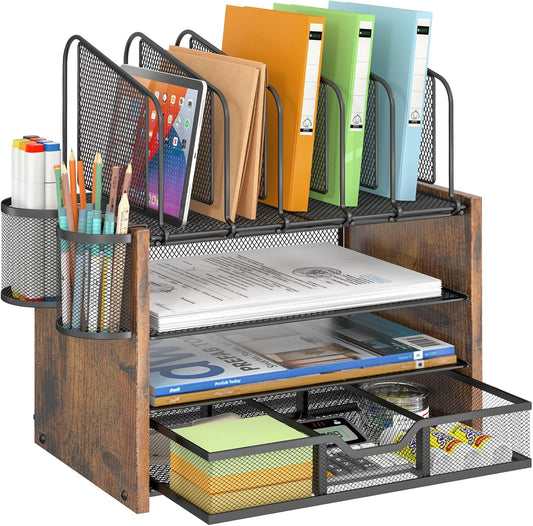 4-Tier Mesh Desk Organizer