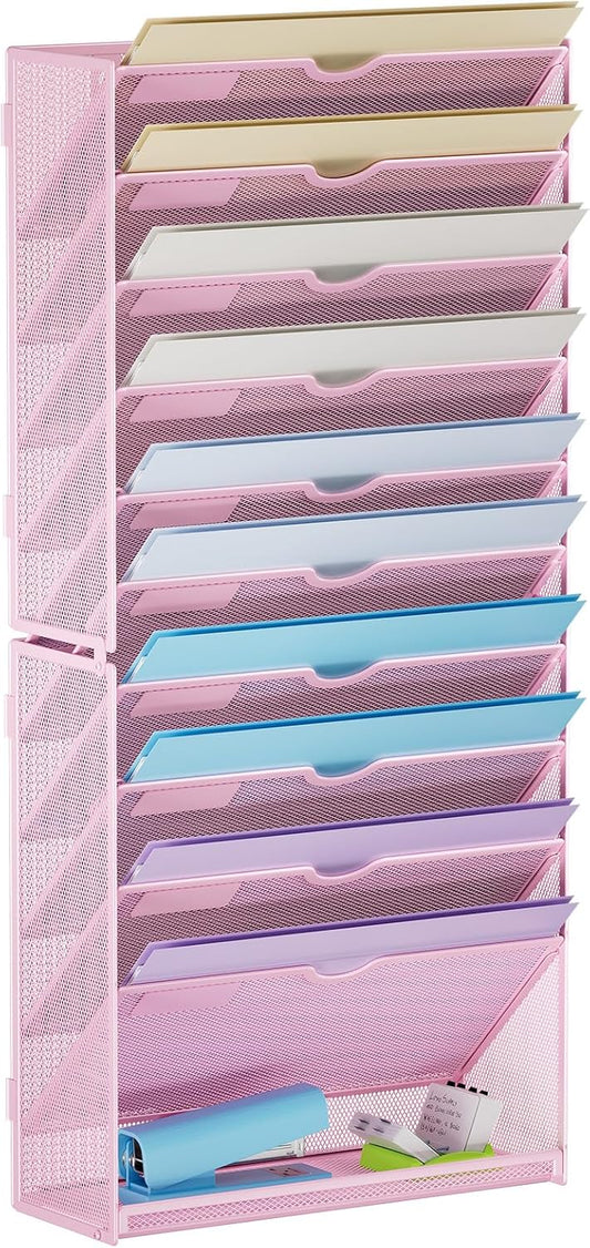 Wall File Holder 11-Tier Hanging Wall File Organizer