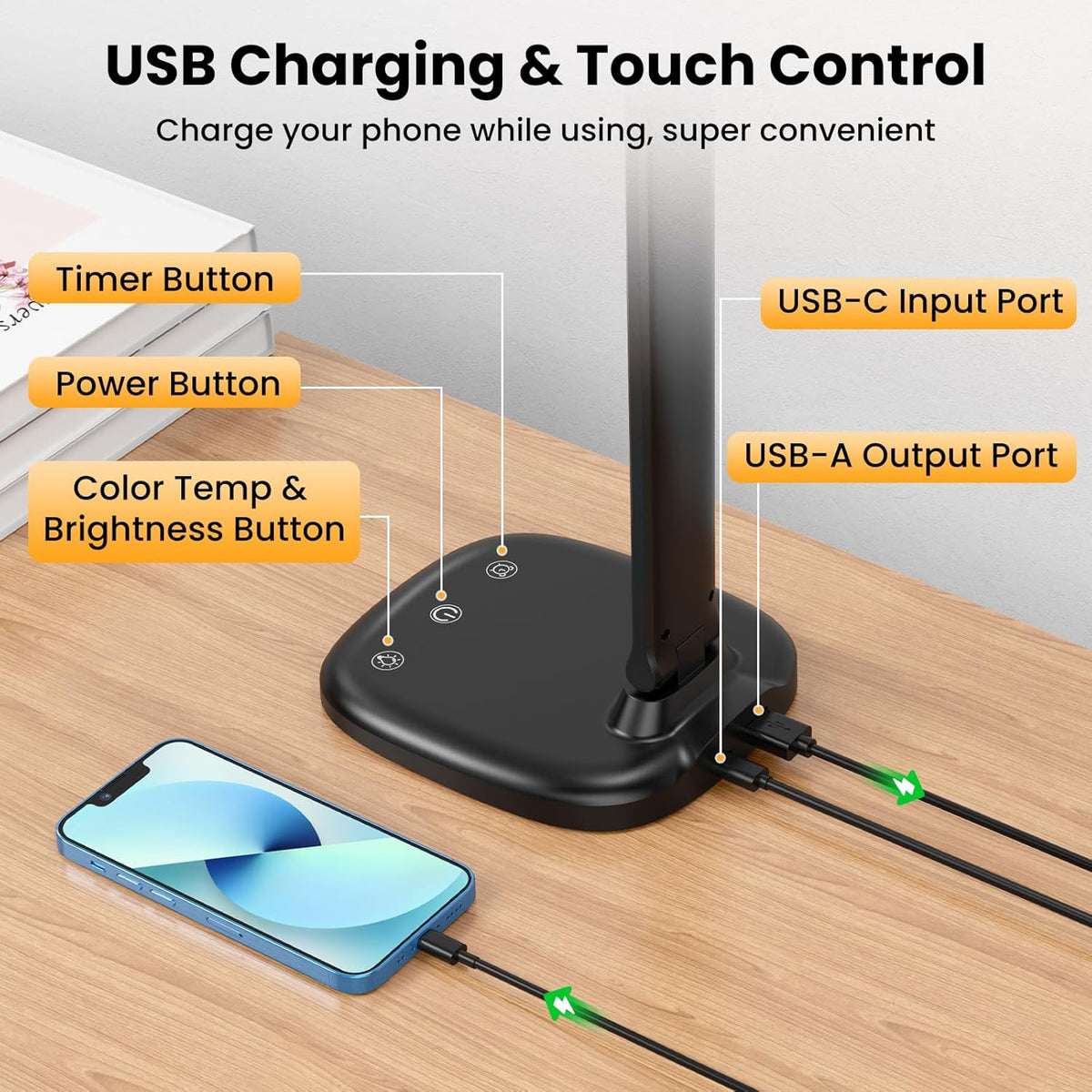 Desk Lamp with Charger