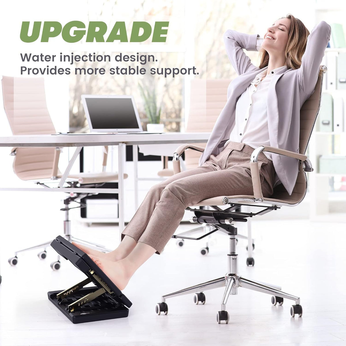 Foot Rest for Under Desk at Work,Height Adjustable footrest,with Massage Roller and Soft Pad,Foldable,Ergonomic,for Car,Office,Computer,Gaming,Adjustable Metal Frame,All-Season Use(Grey)