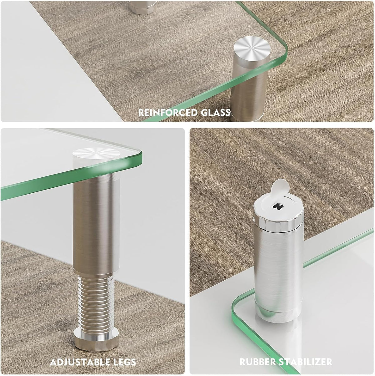 Computer Monitor Riser with Height Adjustable Multi Media