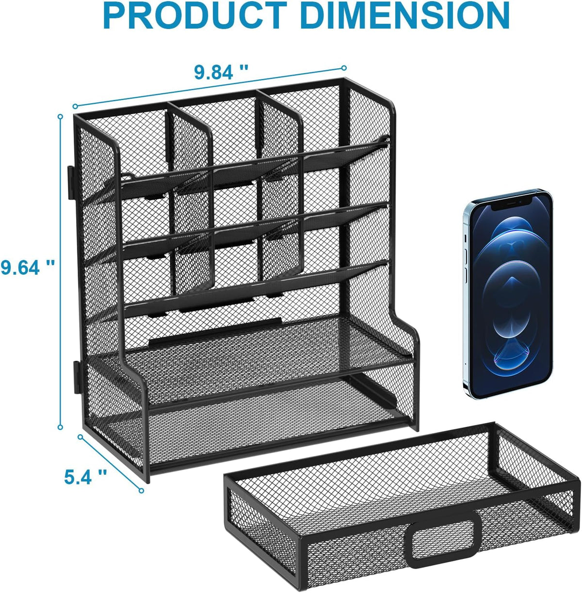 Larger Mesh Desk Organizer with Drawer