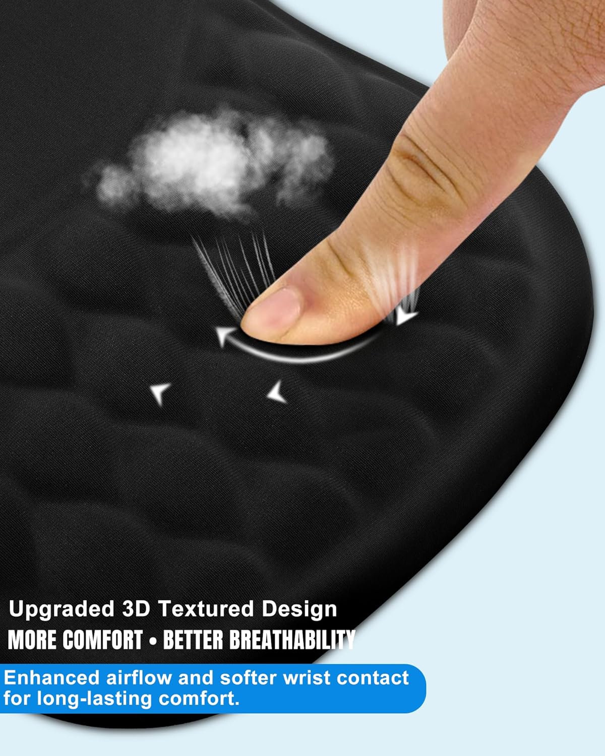 Ergonomic Mouse Pad with Wrist Rest, Black, PU