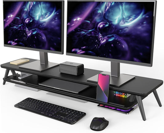 Dual Monitor Stand, Monitor Stands Riser for 2 monitors, 42.5 Inch