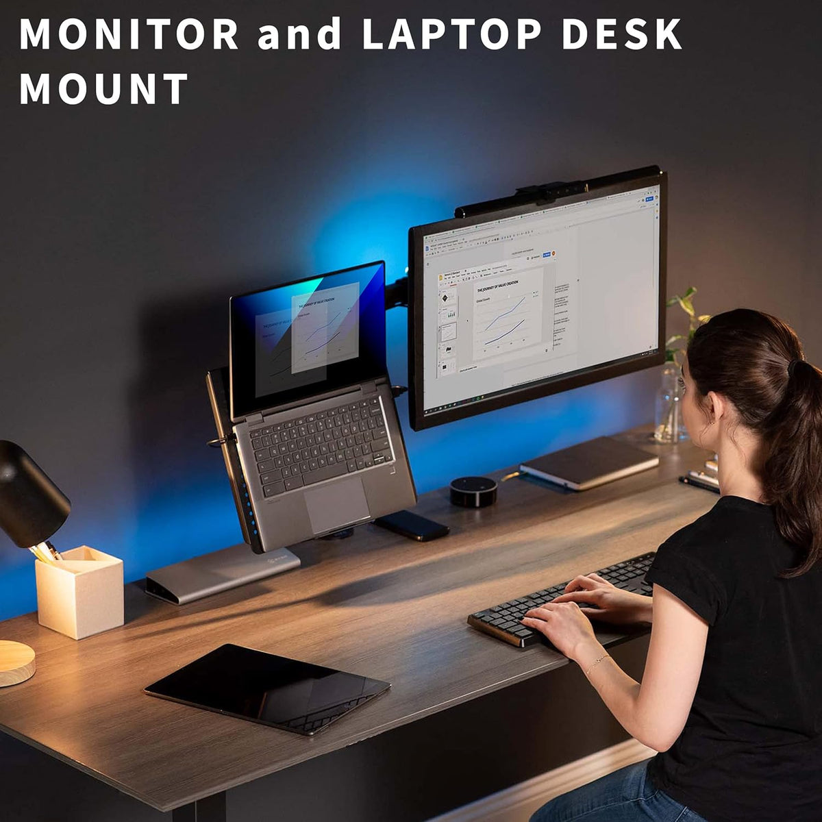 Black Fully Adjustable 13 to 32 inch Single Computer Monitor