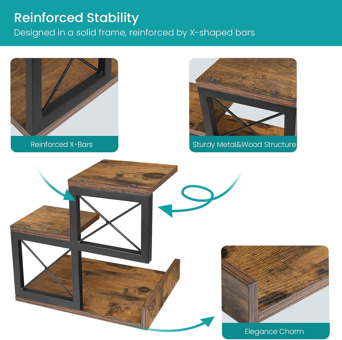 Desk Shelf Organizer, Wood Desktop Organizer Small Bookshelf