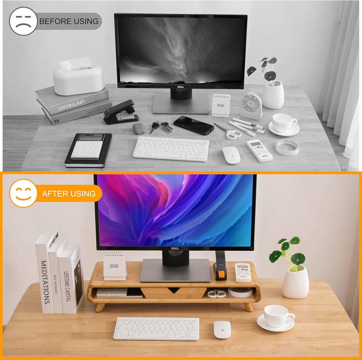 Bamboo Monitor Stand Riser