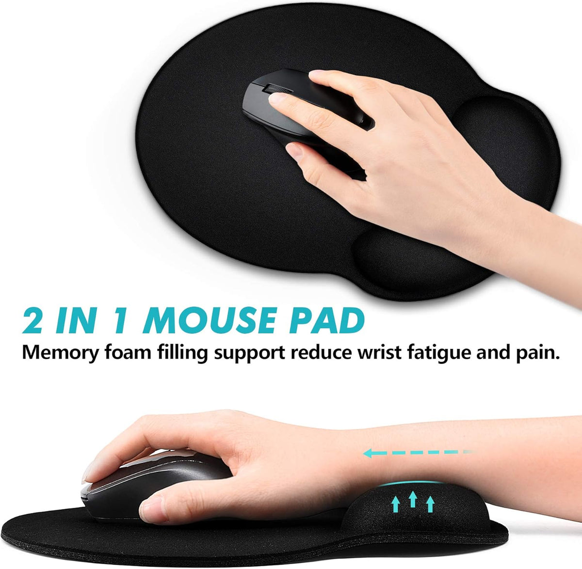 Ergonomic Mouse Pad with Wrist Rest Support, 3 Pack