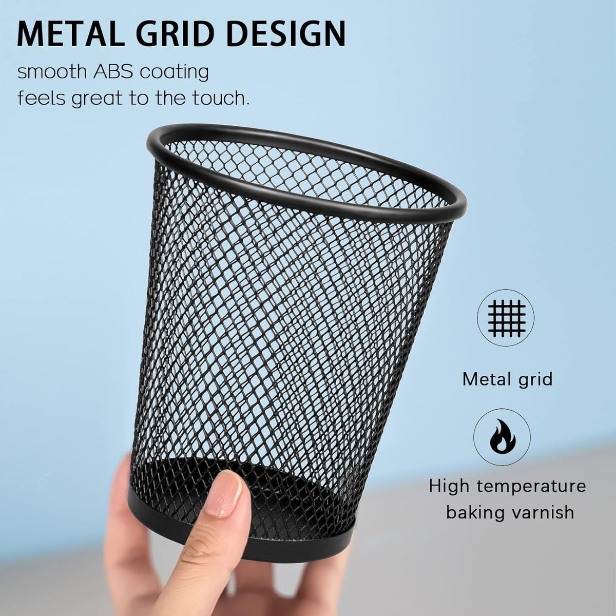 Gwybkq Pen Holder for Desk Mesh Pen Cups Metal Pencil Holder 12 Packs Desk Organizers and Storage