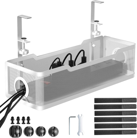 Under Desk Cable Management Tray White