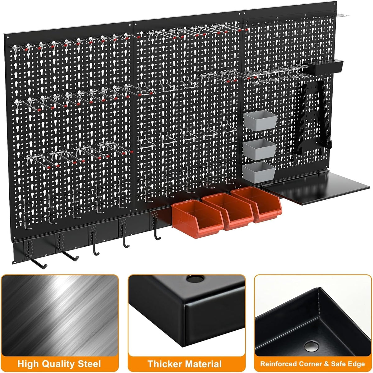 Metal Pegboard Wall Organizer System