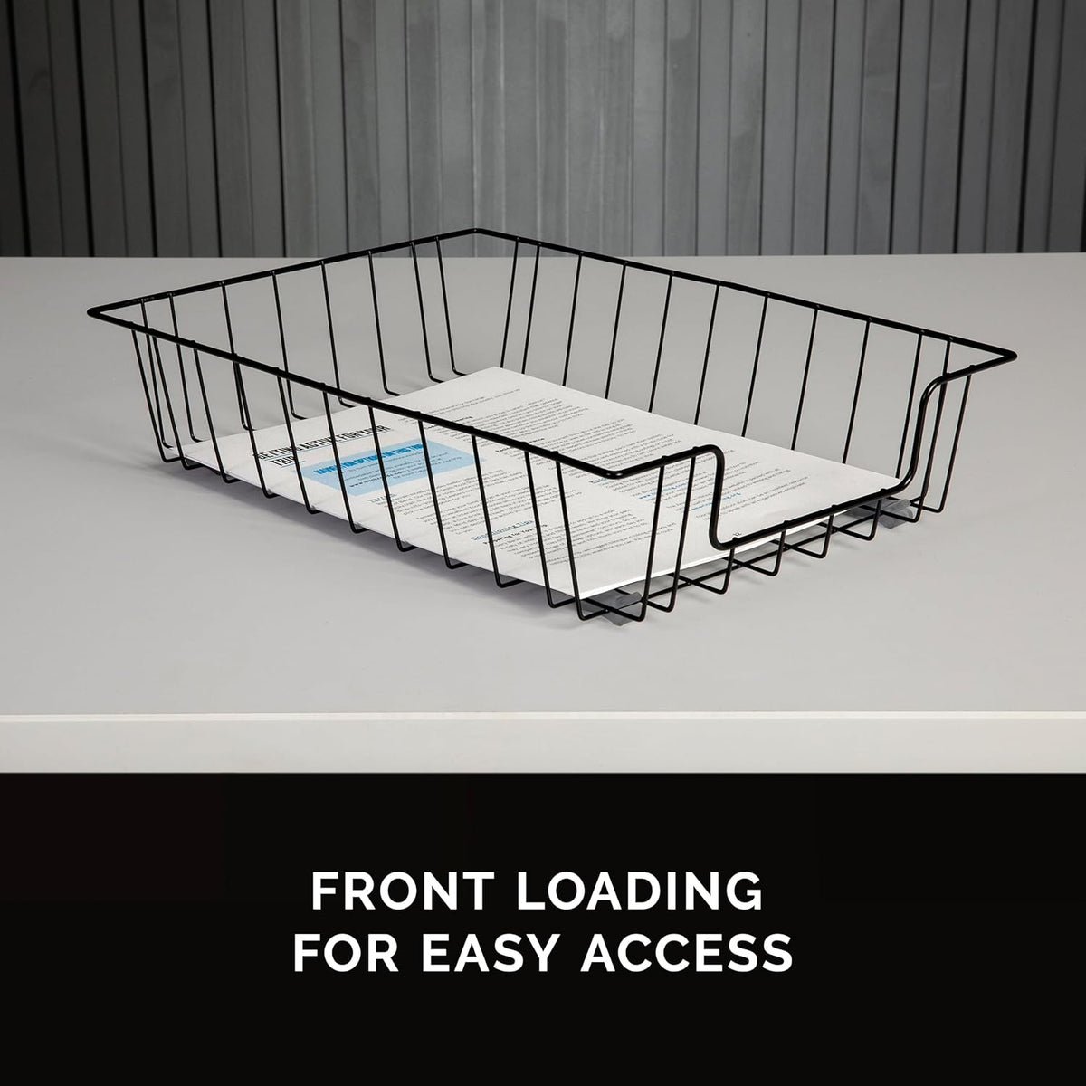 Workstation Legal Size Desk Tray Organizer, Wire, Black (65112)