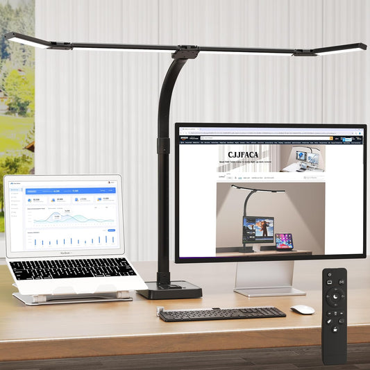 desk lamp for home office，Architect Led Desk Lamp with 25 Lighting Modes Adjustable Flexible Gooseneck, 24W Ultra Bright Task Lamp with Atmosphere Lighting（Black Desktop)