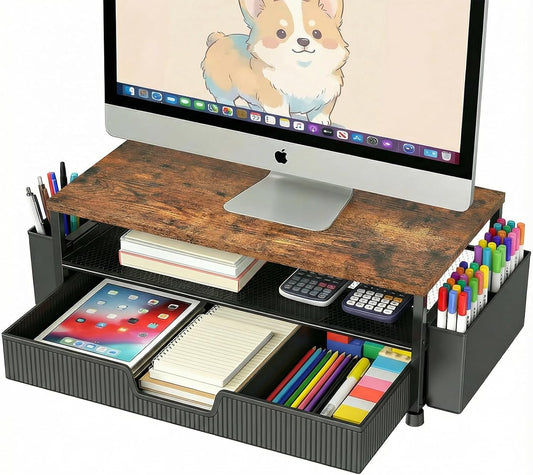 Desk Organizer and Accessories, 2-Tier, Brown