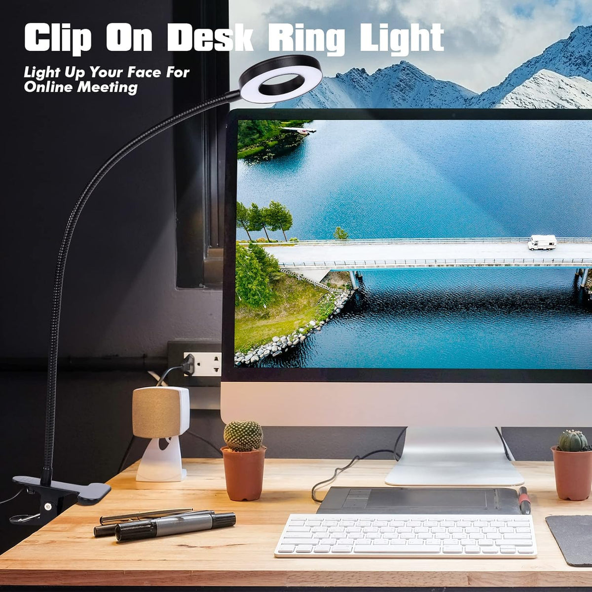 LED Desk Lamp with Clamp, Black