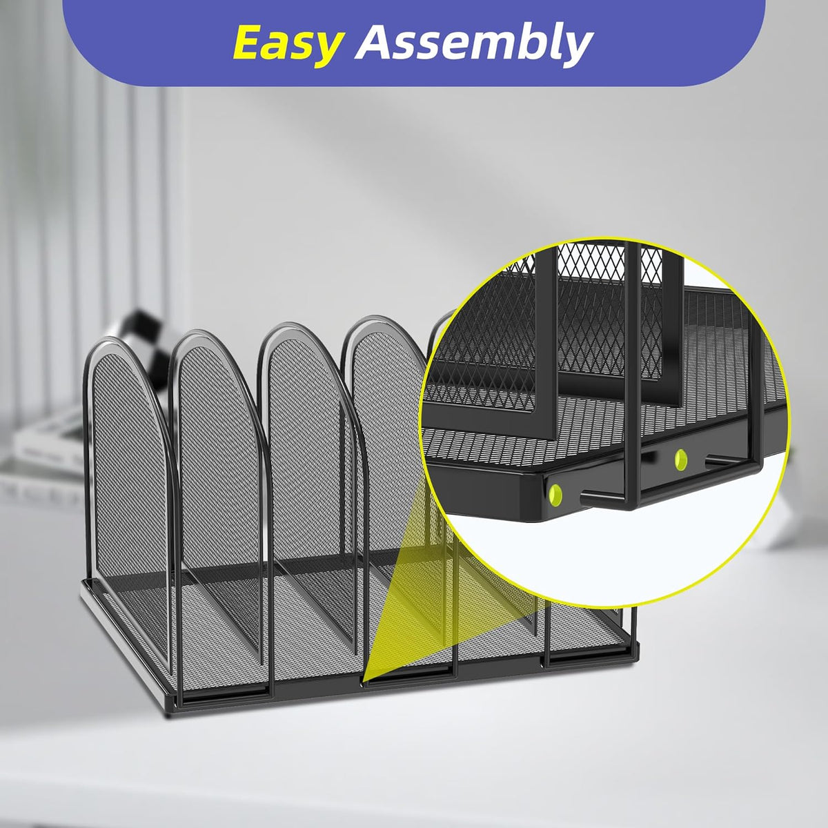 File Organizer, 5-Section Mesh Desk Organizer