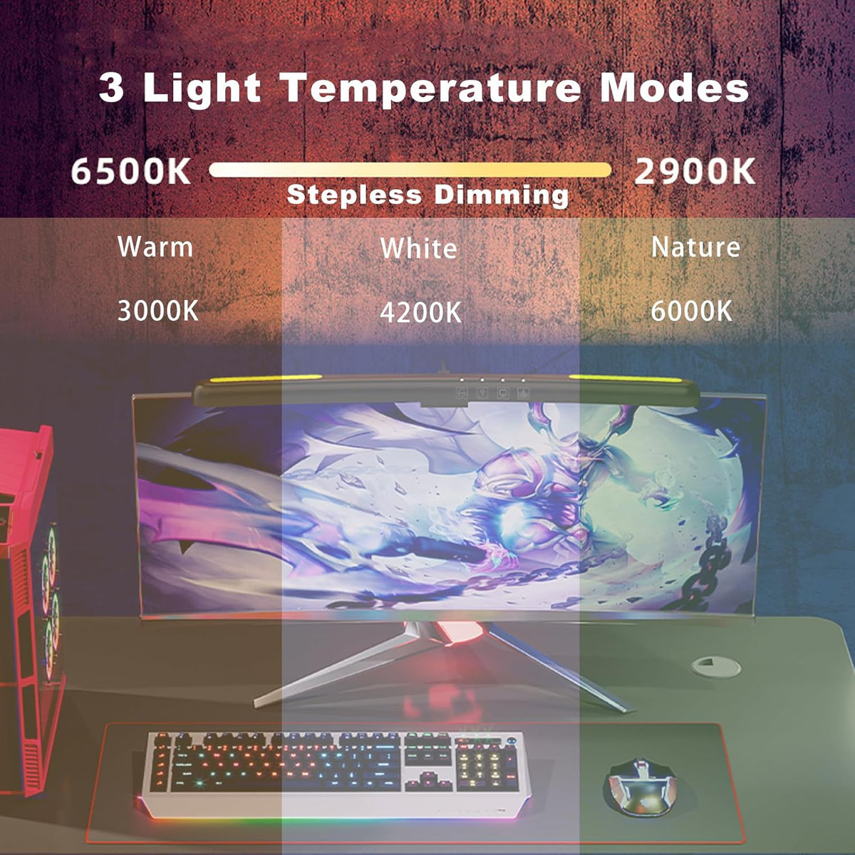 Curved Monitor Light Bar for 24-27 Inch Curved Screens Light Bar