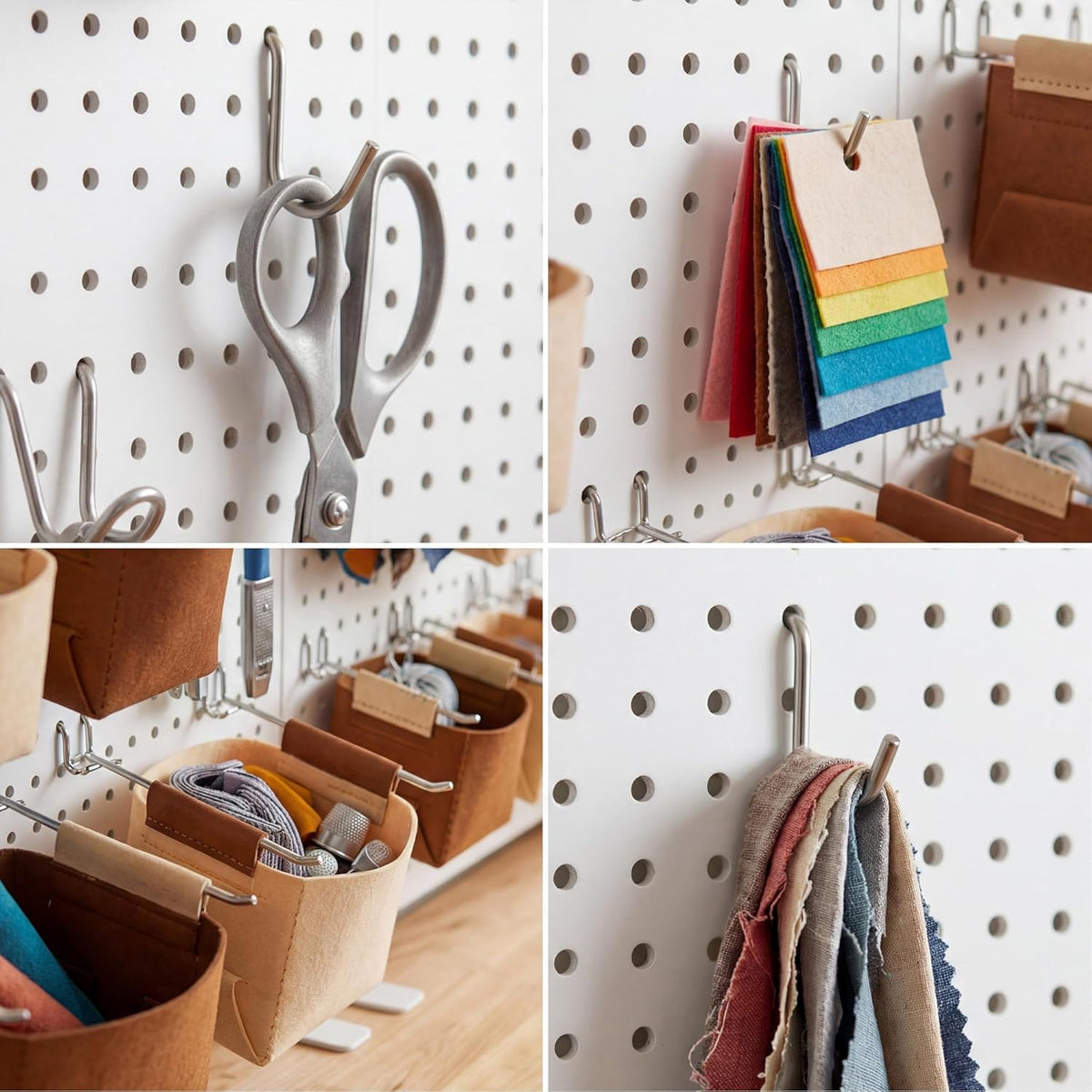 Peg Board, Metal PegBoard Organizer with Accessories