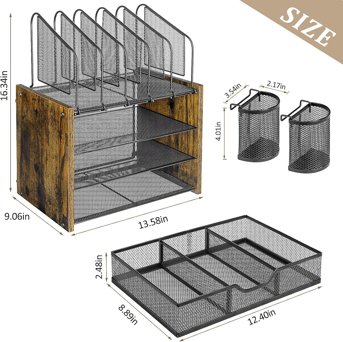4-Tier Mesh Desk Organizer