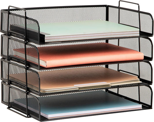 Stackable Paper Tray, Desktop Organizer, 4 Pcs