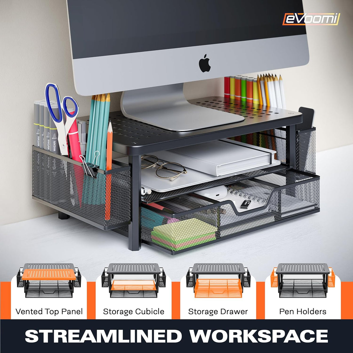 FlowMax Ergonomic Desk organizer Computer Monitor Stand -Improved XL