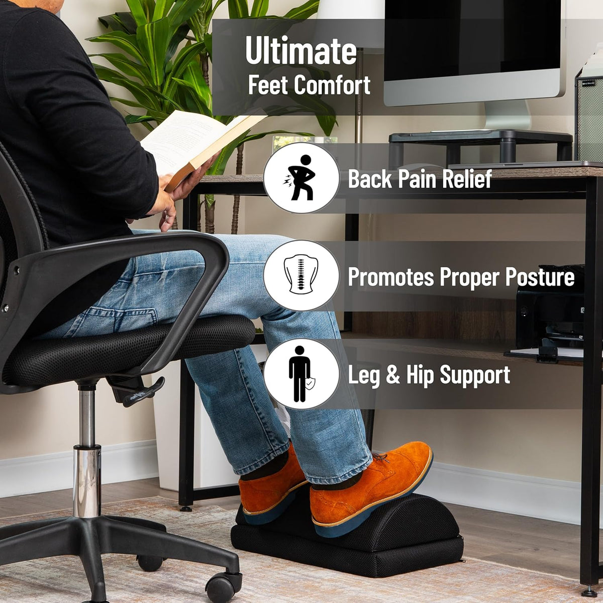 Air-Cloud Memory Foam Under Desk Footrest