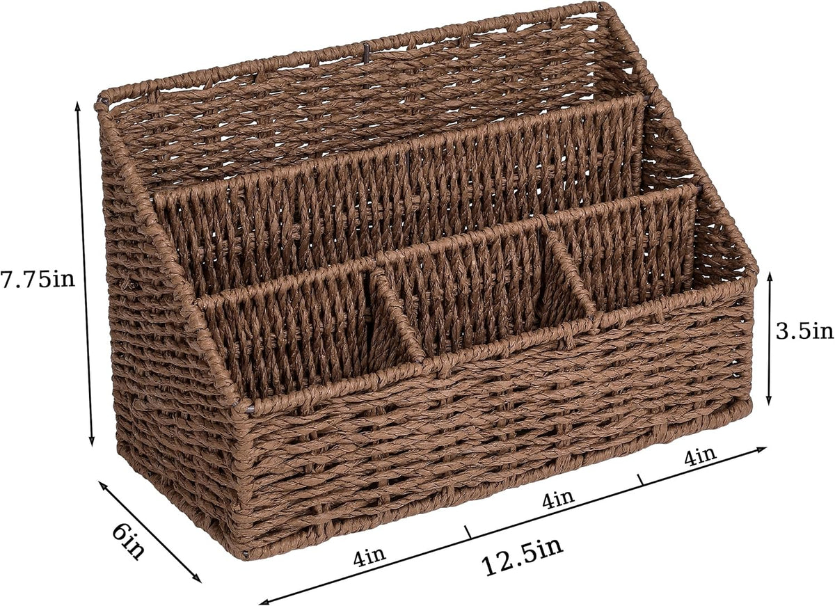 Rattan Desk Organizer, Tabletop Mail Holder