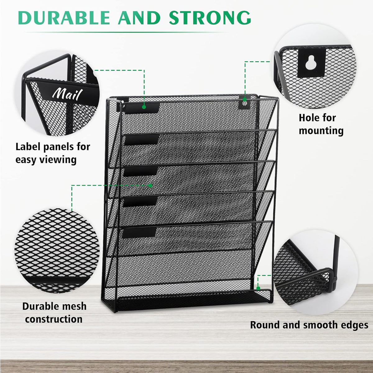 Desk File Organizer Mesh 6-Tier