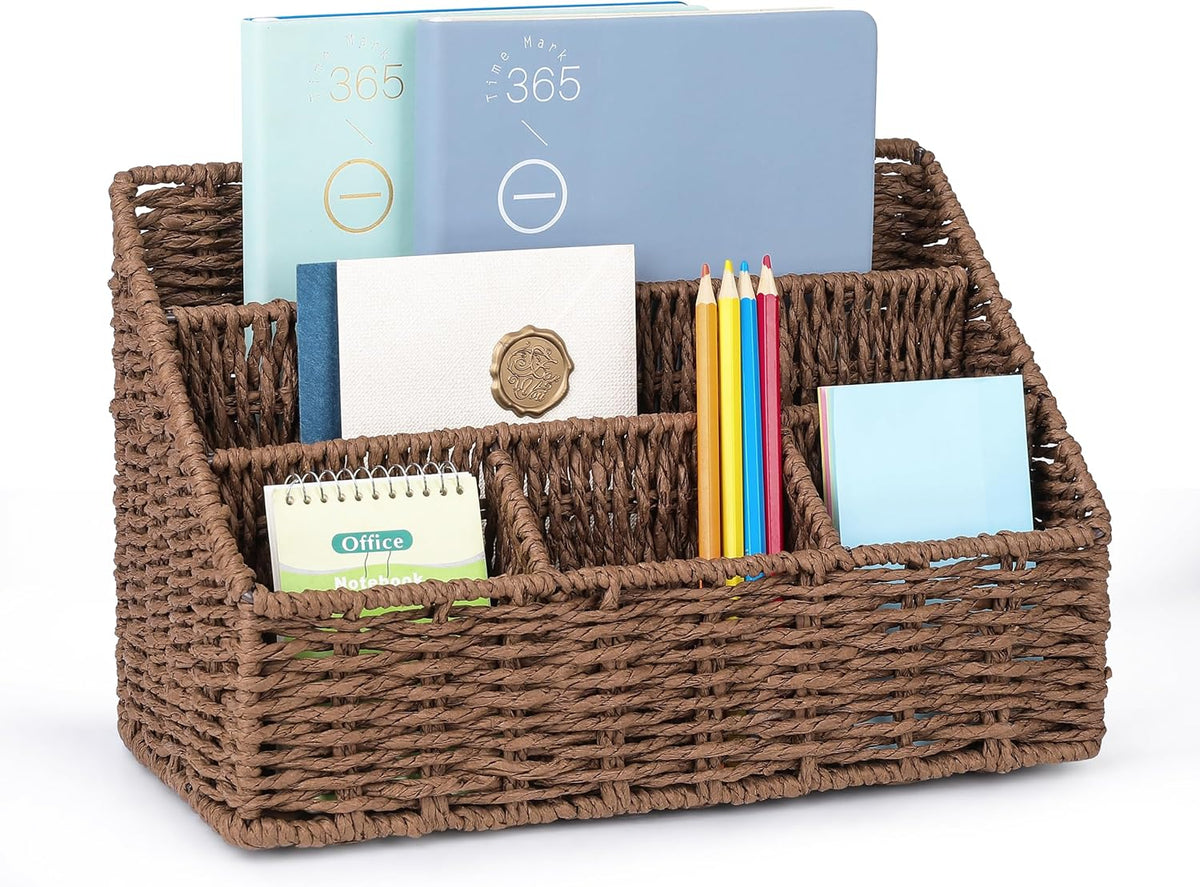 Rattan Desk Organizer, Tabletop Mail Holder
