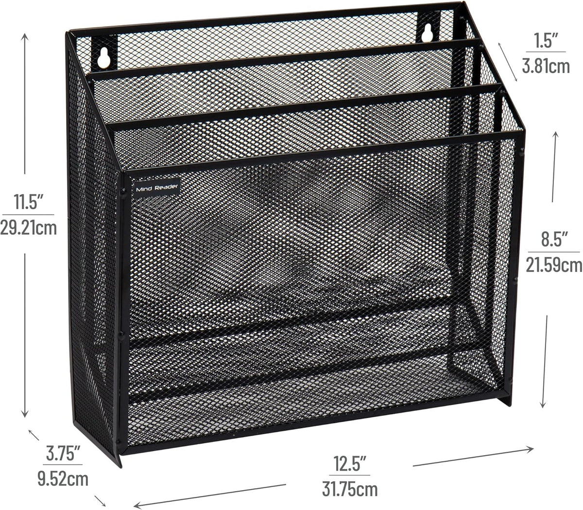 Vertical File Storage, Desktop Organizer, Black, Mesh
