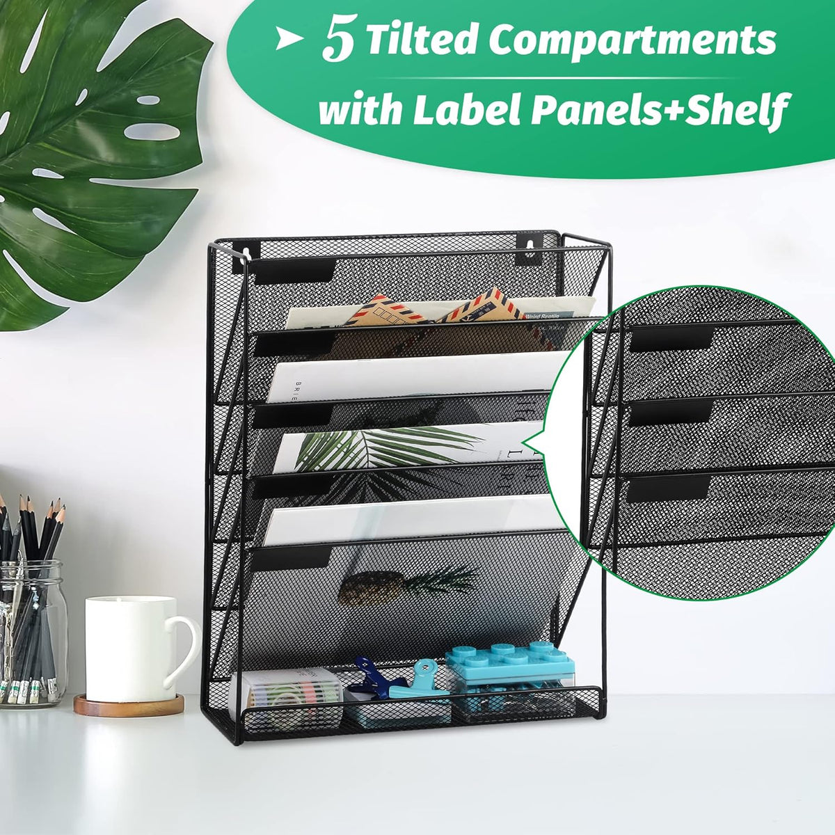 Desk File Organizer Mesh 6-Tier