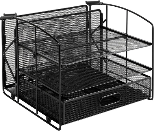 Sturdy Rectangular Desktop Organizer with 3 Trays