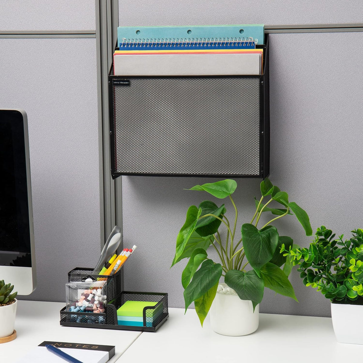 Vertical File Storage, Desktop Organizer, Black, Mesh